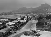 Kwun Tong Road as of 1945 with Lion Rock in the background