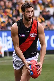 Kyle Langford in 2018 playing for Essendon