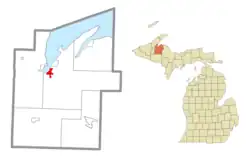 Location within Baraga County