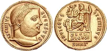 Solidus of Licinius (r. 308–324) issued in Nicomedia c. 317–318