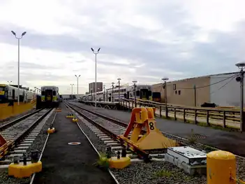 The wooden platform on a Wednesday morning