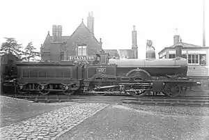 Bulkington station circa 1900, with a LNWR Dreadnought Class locomotive.