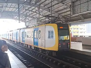 A Line 1 train at Fernando Poe Jr. station