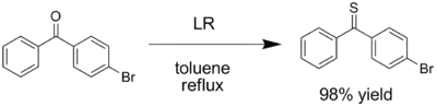 Thionation of a ketone to give a thioketone using Lawesson's reagent