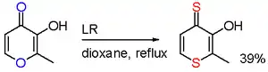 Maltol reaction with LR