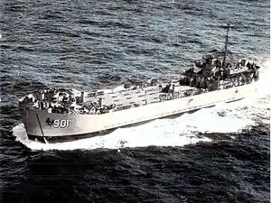 LST-901 underway off the coast of California, 1952