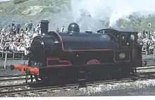 LYR Aspinall 0-6-0ST No. 752, rebuilt from a Barton Wright 0-6-0 tender loco at Horwich (at Rocket 150, 1980)