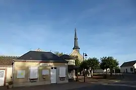 The town hall and church in La Chapelle-Forainvilliers