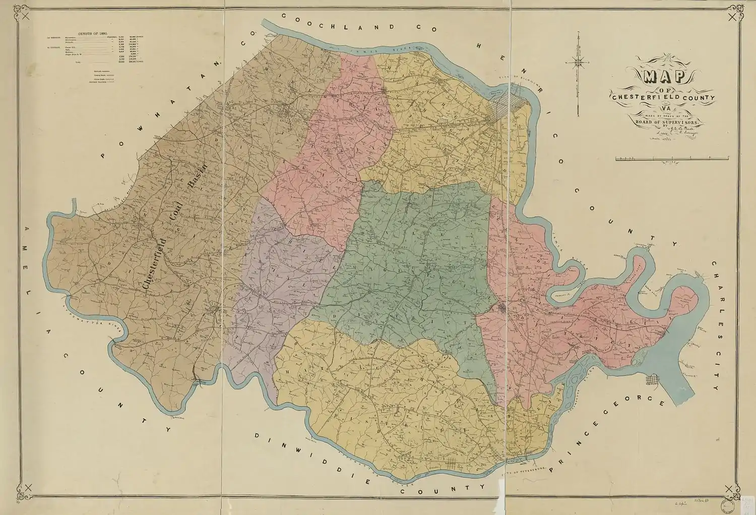 Brighthope Railway is shown in Chesterfield County, Virginia in 1888.