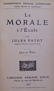 La Morale à l'école, by Jules Payot.