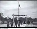 Australian troops leaving the cemetery after the opening ceremony.