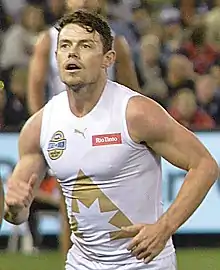 Colour photograph of Lachie Neale in 2020