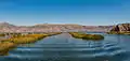 Lake Titicaca as seen from the shore.