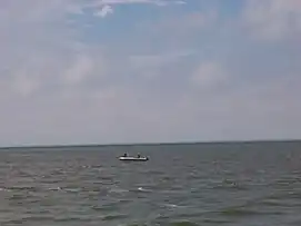 Fishing boat seen from the Stockbridge Harbor