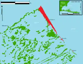 Map of the Lake Erie Islands located near Long Point.