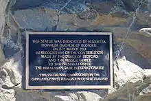 Plaque providing details about the introduction of the tahr