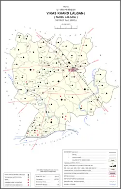 Map showing Udwamau (#855) in Lalganj CD block