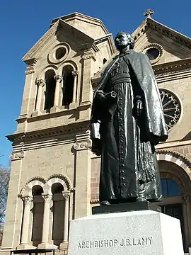 Image 38Bronze statue of Archbishop Lamy in front of St. Francis Cathedral (from History of New Mexico)