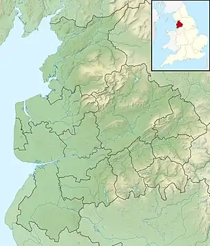 Position of lake in Lancashire