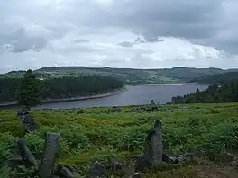 Image of a lake surrounded by hills