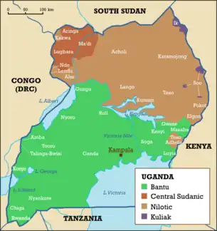 Image 1An ethnolinguistic map of Uganda (from Uganda)