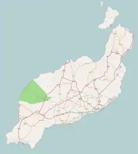 Map showing the location of Timanfaya National Park