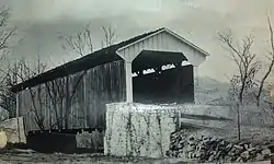 Larkin's Covered Bridge at its original location on Covered Bridge Road