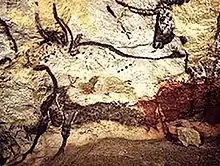 Aurochs on a cave painting in Lascaux, France