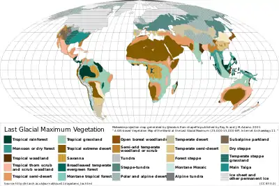 Image 49Vegetation during the Last Glacial Maximum (16,000 BCE) (from Geography of Japan)