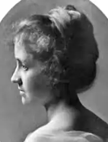 A young white woman's portrait in profile