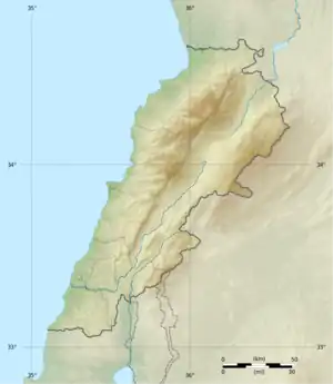 Map showing the location of Jabal Moussa Biosphere Reserve