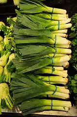 Leek sold in a supermarket