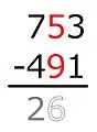 15 − 9 = 6