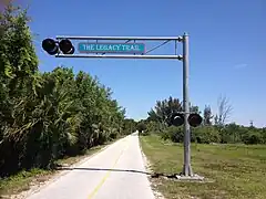 Southern terminus near Historic Venice Train Depot