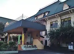 view of the school building from the open area in the middle of the school complex