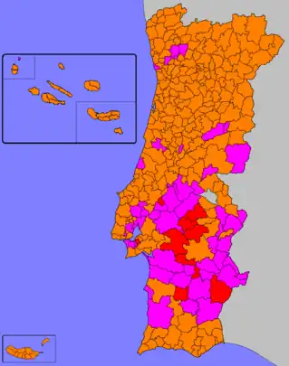 Most voted political force by municipality.