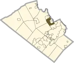 Location of Whitehall Township in Lehigh County, Pennsylvania