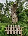 A wood carving by the visitor centre at Leighton Moss