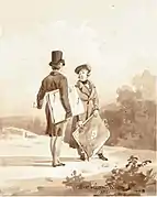 Deux artistes discutant dans un paysage, 1821, private collection.