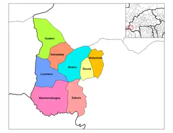 Provincial map of its departments