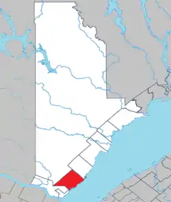 Location within La Haute-Côte-Nord RCM.