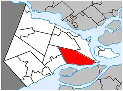 Location within Vaudreuil-Soulanges RCM