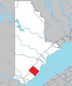 Location within La Haute-Côte-Nord RCM.