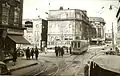 Streetcars at Place D'Youville in 1944.