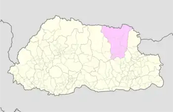 Location of Tsenkhar Gewog