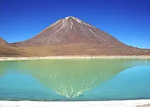 View of Licancabur. The summit area is in Chile.