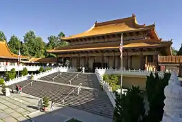 Hsi Lai Temple in Hacienda Heights, California is one of the largest Buddhist temples in the Western Hemisphere.