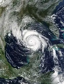 Satellite imagery of the strongest hurricane of the 2002 Atlantic hurricane season in the Gulf of Mexico.