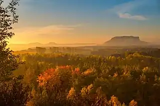 View of the Lilienstein in Saxon Switzerland