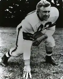 A picture of Lin Houston in his Cleveland Browns uniform, circa 1950